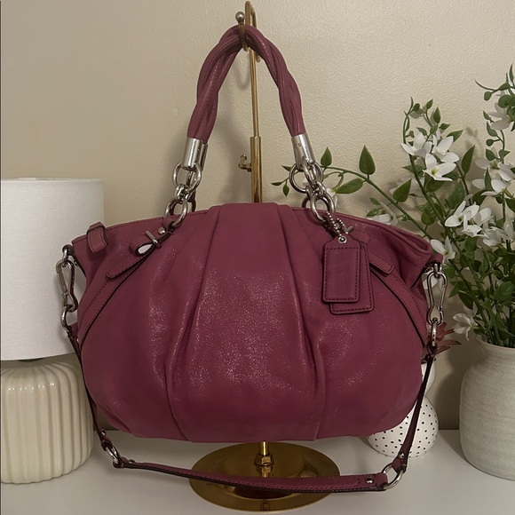 Coach Madison Sophia Satchel in Pink Berry Shimmer - Picture 1 of 8